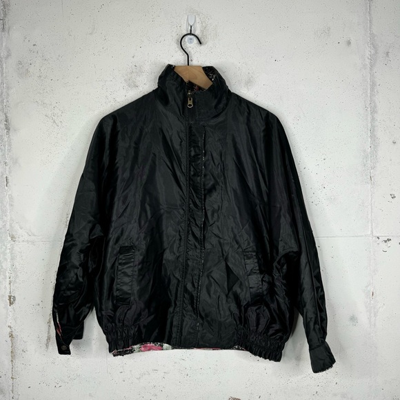 Floral Vintage Seoul Olympics Reversible Bomber Jacket 80s Korea Zip Up OSFA - Picture 9 of 12